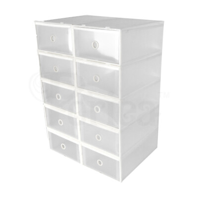 Periea Clear Kunststoff Schuhaufbewahrung Boxen Kinder Schubladen Organizer - 2er Pack - 20