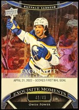 2022-23 UPPER DECK BLACK DIAMOND HOCKEY - OWEN POWER EXQUISITE MOMENTS  #45/49!!