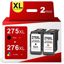 2 Pack PG-275XL CL-276XL for Canon 275 276 Ink Cartridges PIXMA TS3500 TS3522