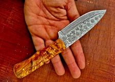 Custom Made Damascus Hunting Knife - Hand Forged Damascus Steel Sharp Blade x675