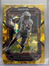 Malik Cunningham 2023 Prizm Draft Picks Gold Ice RC Football Card #112 Cardinals
