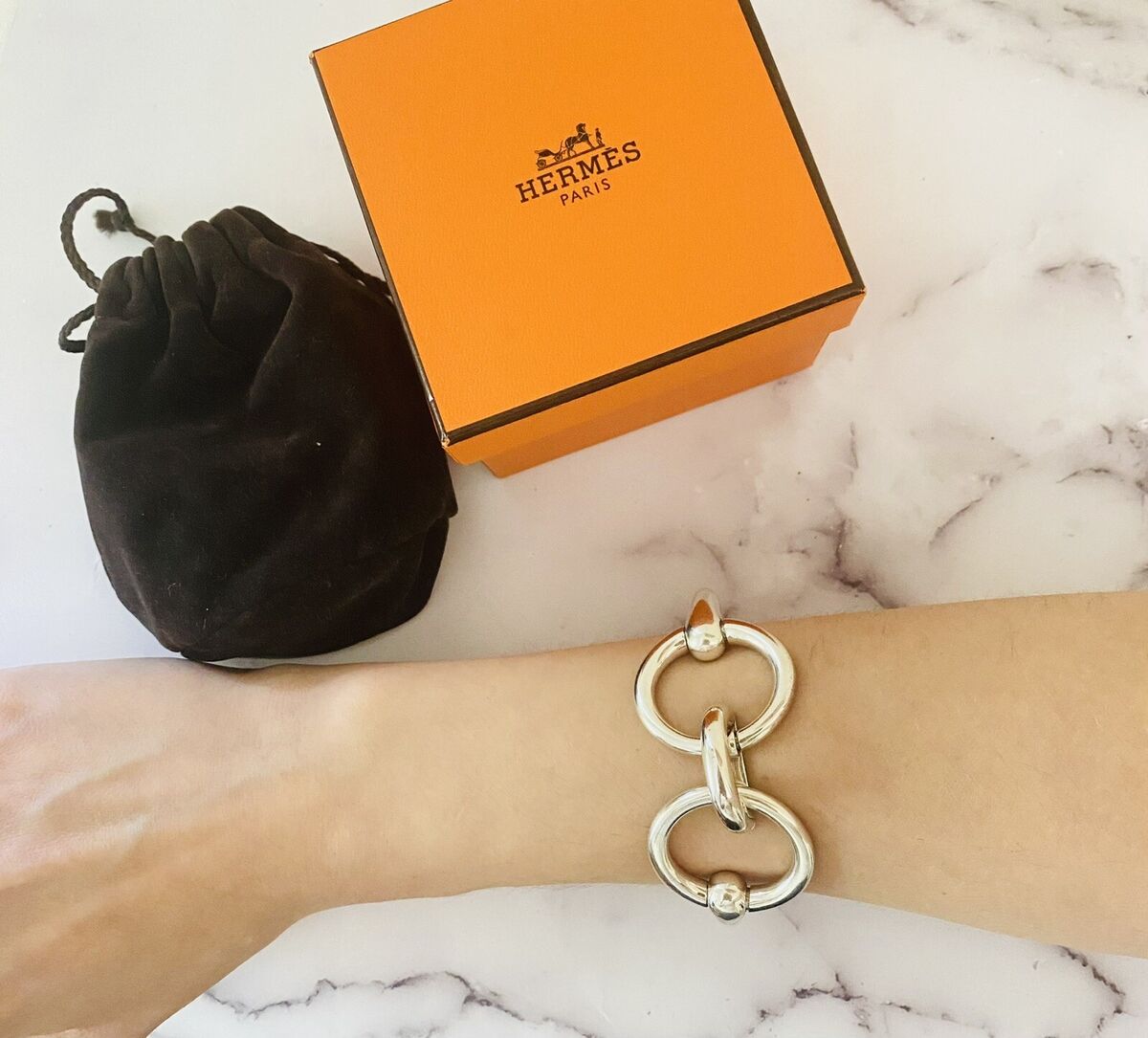 Authentic HERMES France Filet de Selle Sterling Silver Authentic HERMES France Filet de Selle Sterling Silver