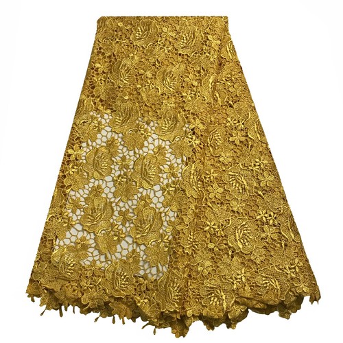 African Lace Fabric Cord Lace Fabric Stones Nigerian Design Sewing Wedding Dress - Picture 2 of 5