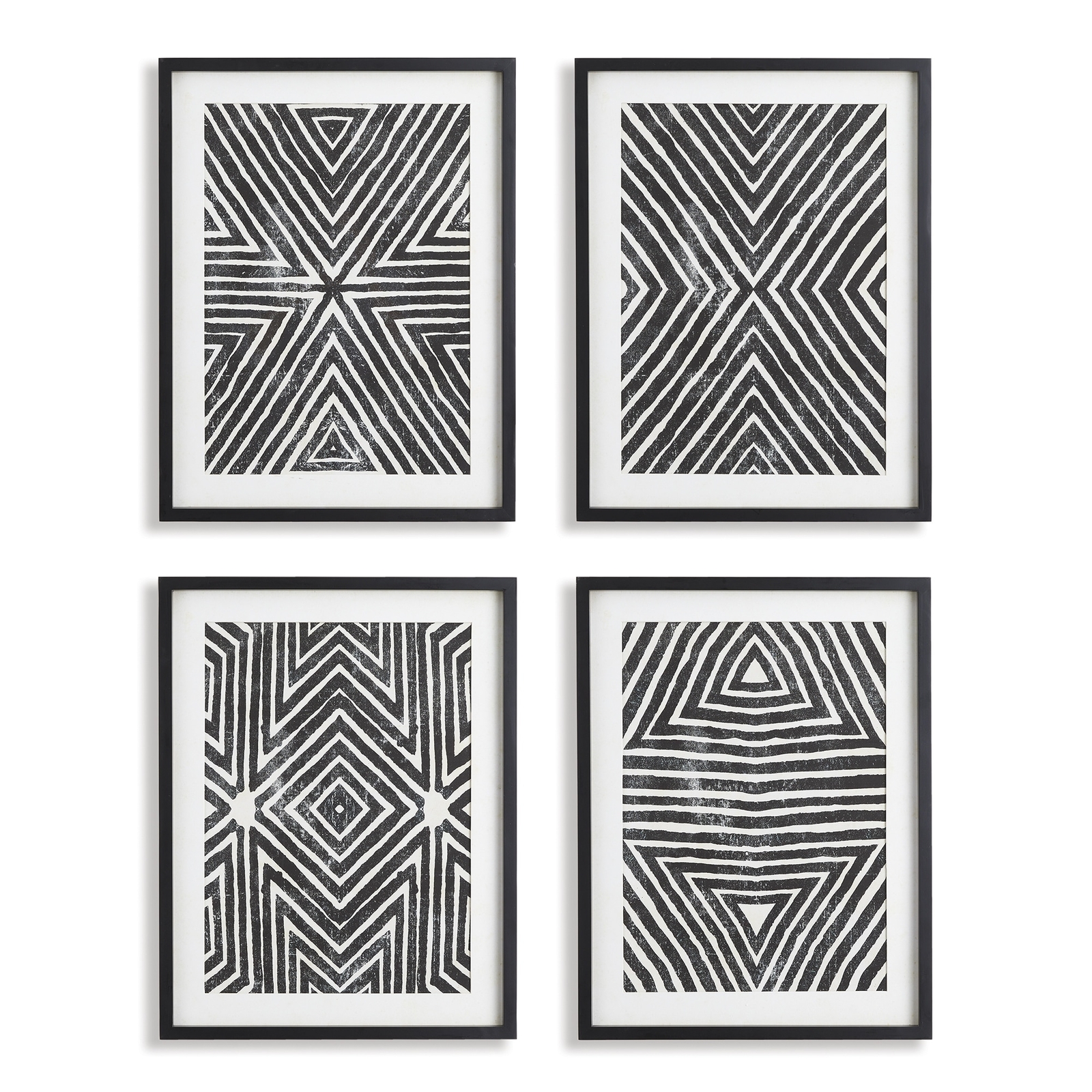 Achromatic Geometric Prints Black 22 x 28