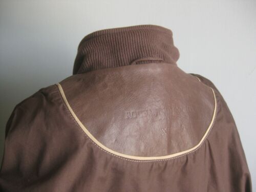 JOHN ROCHA LEATHER COAT JACKET XL 48 46 biker field distressed quality trucker - Picture 19 of 21