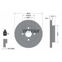 Textar 2X Bremsscheibe Vorne Ø235 Mm InnenbelüFtet FüR Toyota Yaris SCP1_