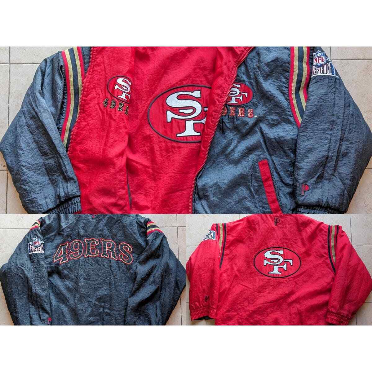 San Francisco 49ers 90s Pro Player puffer reversible jacket L red  