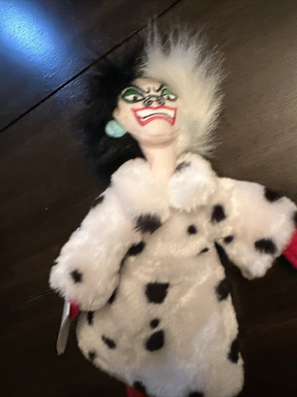 Disney Mini Bean Bag Cruella The 101 Dalmatians Plush Toy NWT