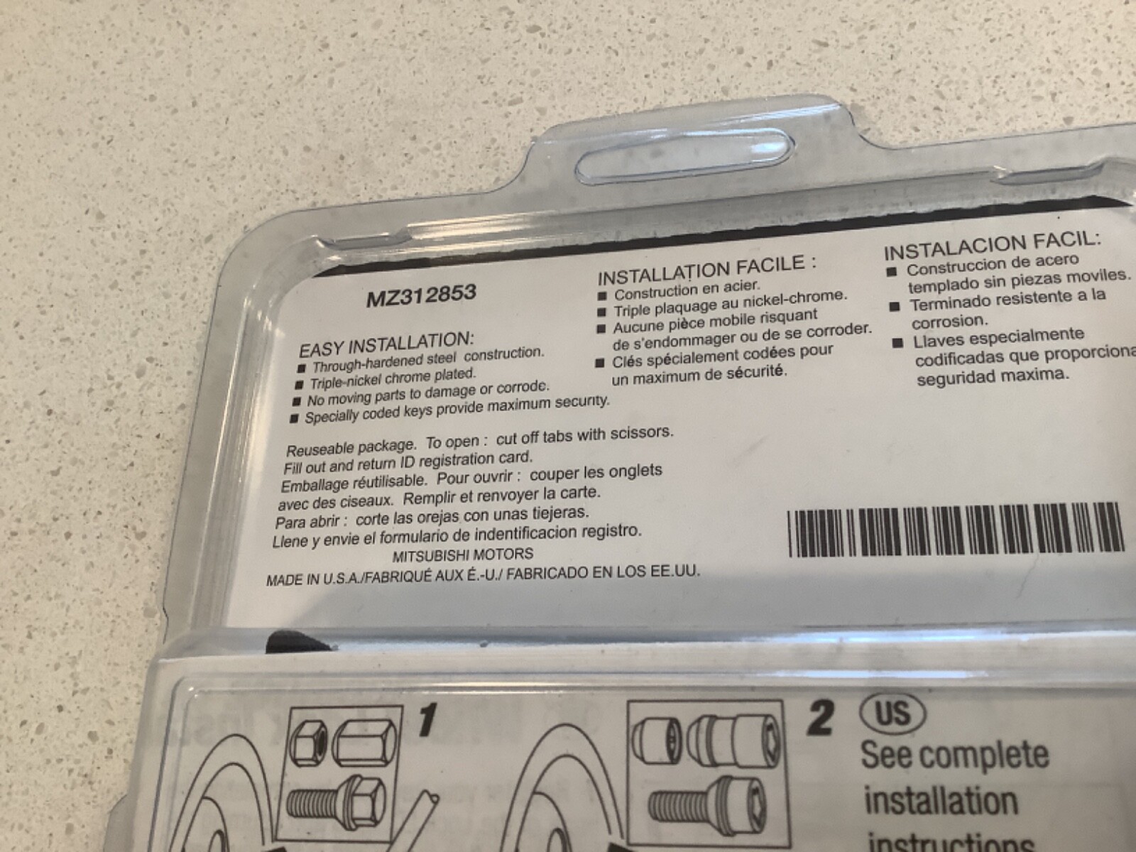 Genuine MITSUBISHI MZ312853 Wheel Locks OEM Lancer Mirage Outlander