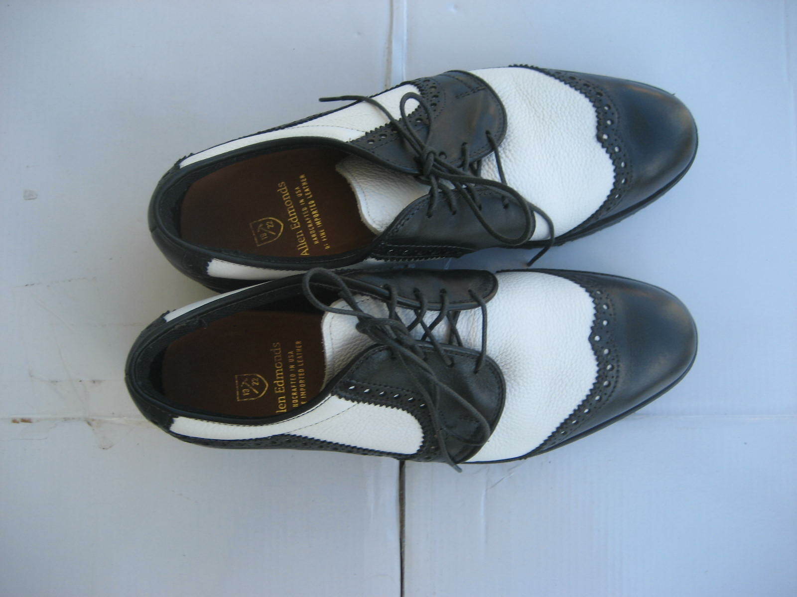 Allen Edmonds Golf Shoes, Black and White Leather, Size 5 D eBay