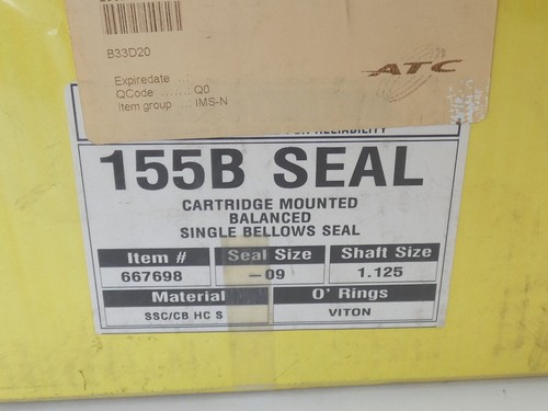 Chesterton 667698 155B Cartridge Mounted Single Bellows Seal Size 09 1.125in ... - Picture 7 of 8