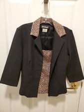Be Smart Black Jacket And Leopard Cami Size 5 - 6 