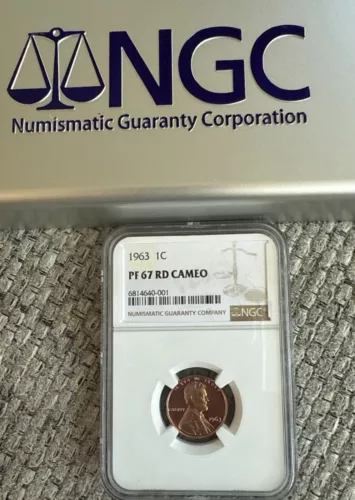 1964 1C LINCOLN CENT PROOF NGC PF 67 RD GENUINE BEAUTIFUL COIN