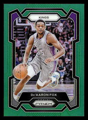 De'Aaron Fox 2023-24 Prizm Green Refractor #6 Sacramento Kings *032C