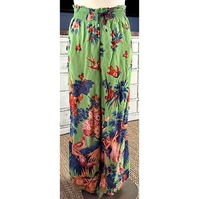 New $70 Anthropologie Lively Pjama Pajama Green Whimsical Pants Bottoms Medium M