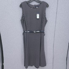 Tommy Hilfiger Sleeveless Belted Fit & Flare Midi Dress Womens Size 16 NWT