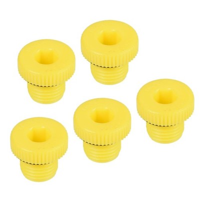 PATIKIL Hold Plugs M10x1, 5 Pack PP Plastic Male Threaded Hex Yellow 