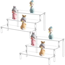 2 Pack Clear 3-Tier Acrylic Cupcake Stand | Display Riser (12" x 10.2" x 6.3")