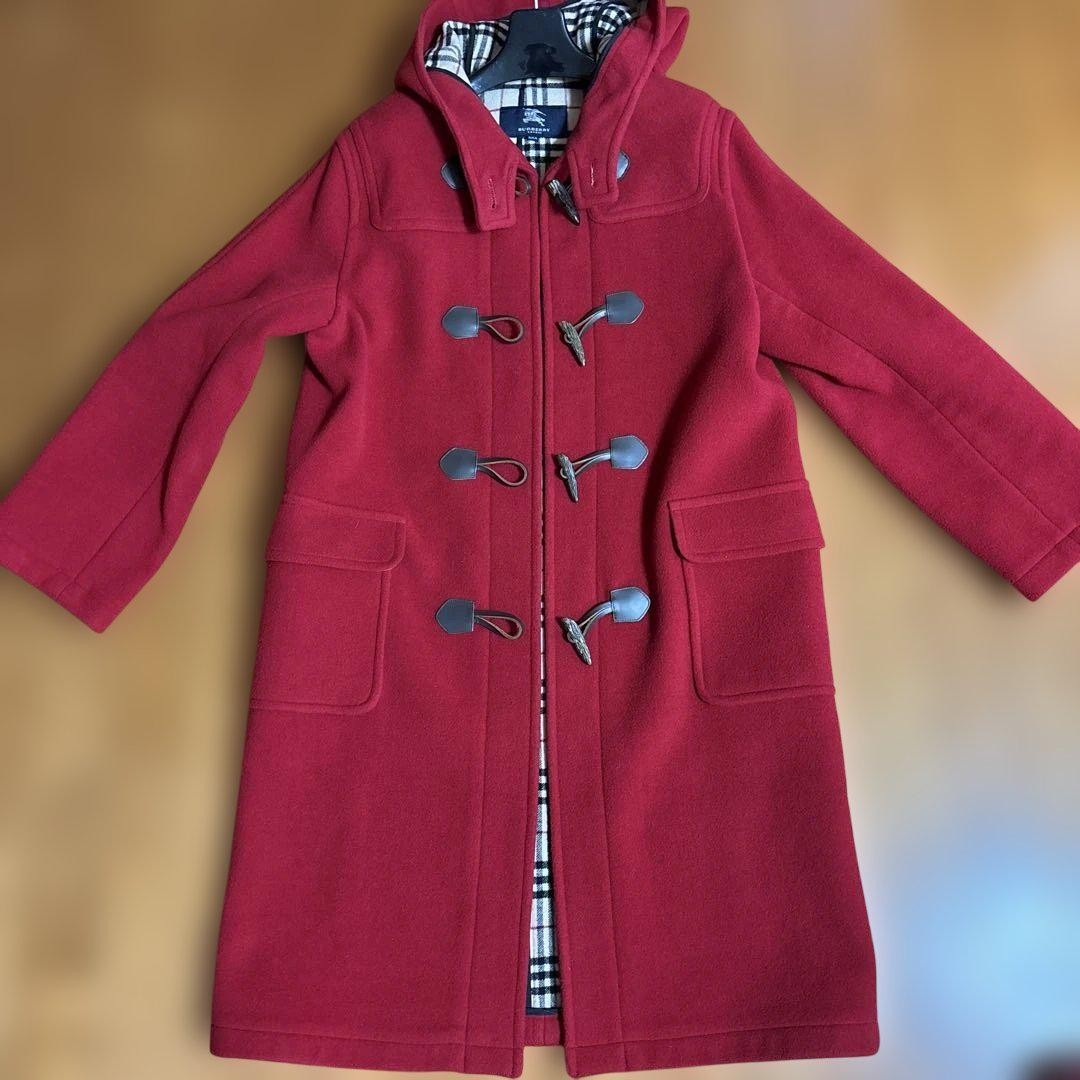 Warm Red Wool Blend Duffle Coat for Men & Women