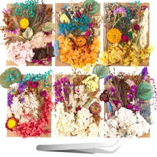 Nuanchu 200 Pcs Natural Dried Pressed Flowers and Leaves Resin Real Dried Flo...