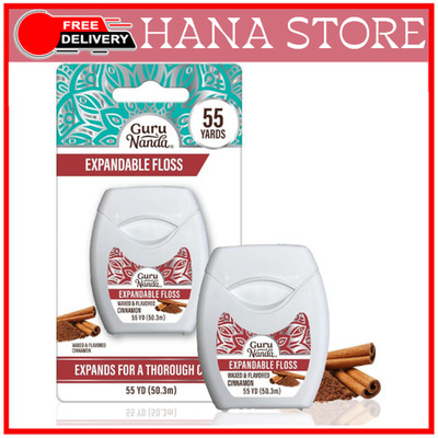 GuruNanda Expandable Waxed Dental Floss for Gentle, Deep Cleaning Wide Teeth