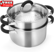 3.2QT Steamer for Cooking - Stainless Steel Steam Pot with Steamer Basket, Cooki