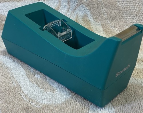 Scotch Desktop Tape Dispenser 1" Core Weighted Non-Skid Base Sea Green C-38 USA