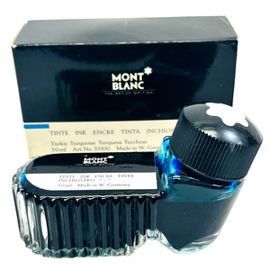 Vintage Montblanc Turquoise 50ml Ink Bottle No39100 Luxury Writing W. Germany
