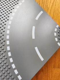 LEGO City T-Junction & Curved Road Plates Gray 32x32 Baseplate (7281) Lot Of 2