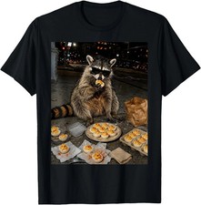Raccoon Eating Deviled Eggs Funny Thanksgiving Humor T-Shirt