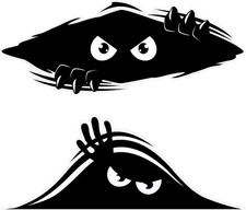 Funny Car Stickers Bundle - Peeking Monster Dent & Shredder & Peekaboo Bundle