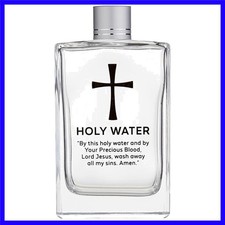 Beautiful 3 oz Glass Holy Water Bottle with Inspirational Prayer Inscription