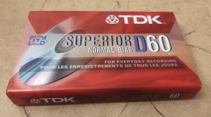 TDK D60 High Output Superior Normal Bias Blank Audio Cassette Tape (I)