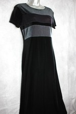 Vintage 90s Black Velvet Colorblock Whimsigoth Maxi Dress Size Small My Michelle