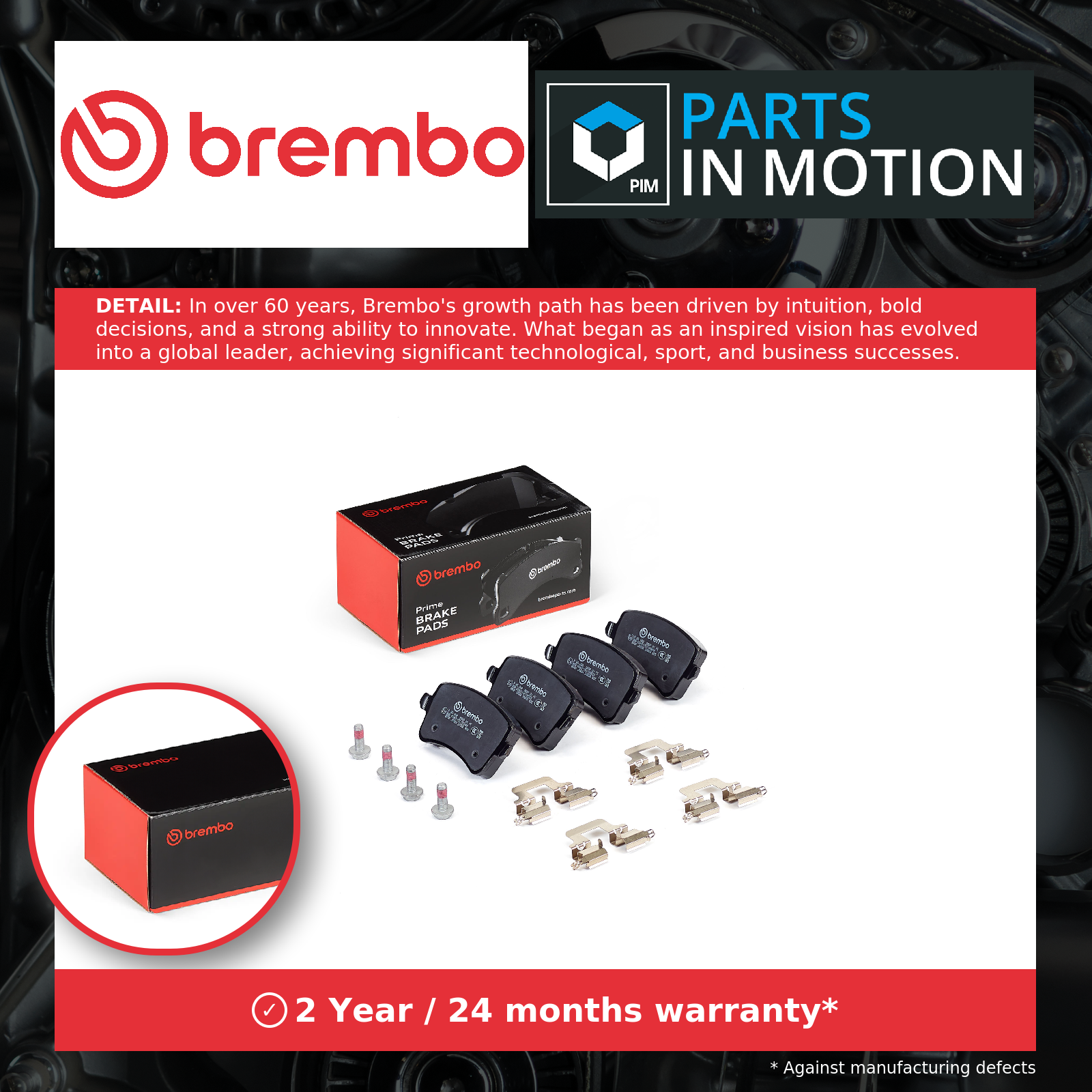 Fits AUDI Q5 Brembo Brake Pads Rear 2008- - Image 2