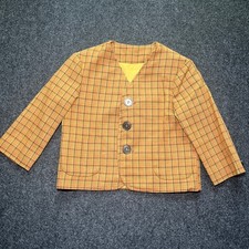 Sears Plaid Blazer Boys Size 2T Orange Vintage Perma-Prest Excellent Jacket