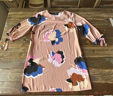 A New Day Womens Floral Shift Dress Abstract Print Pink Pockets Size Large