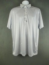 Collars Co Polo Shirt Mens XL White Blue Windowpane Dress Collar Performance