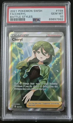 2021 Pokemon CHERYL Sword & Shield Battle Styles 159 HOLO Full Art PSA 10 GEM MT