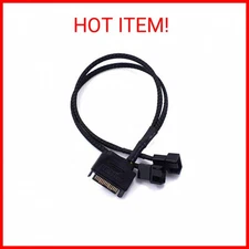 2 Pack SATA to 2 x 2-Pin PC Case Fan Power Adapter Cable Support 3 Pin / 4 Pin,