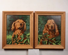 Vintage 1954 Set of 2 Craft Master "Spaniel" & "Setter" Paint by Number