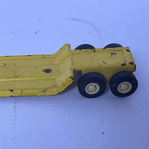 Vintage Tonka Mini Lowboy Flat Bed Truck with Green Front Loader Tractor 1970’s - Picture 15 of 24
