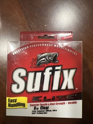 SUFIX ELITE MONOFILAMENT FISHING LINE 330 YARDS 8 Lb Clear