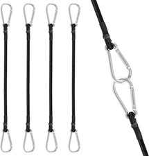 JiangLin 4 Stück Spanngummi mit Haken, 60 cm Expander mit Haken Set, Spanngurte 