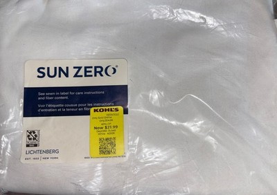 Sun Zero Cyrus100% Blackout Back Tab Curtain Panel Winter White 40in x 96in