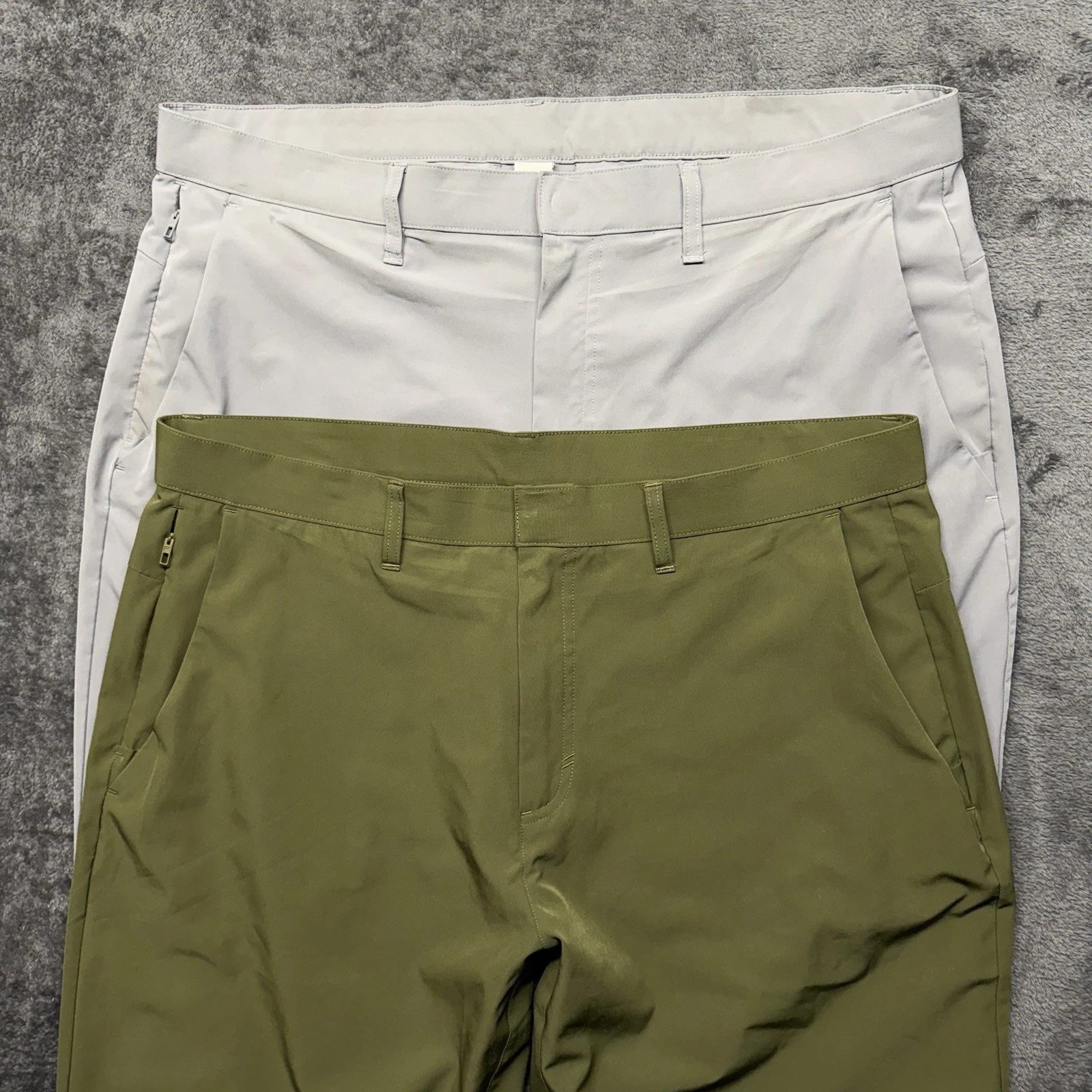 Fabletics Pants Mens 38x32 Lot Of 2 Gray Green Lightwieght Performance Stretch