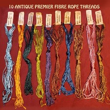 10 Antique Premier Fibre Rope Embroidery Threads Great Condition