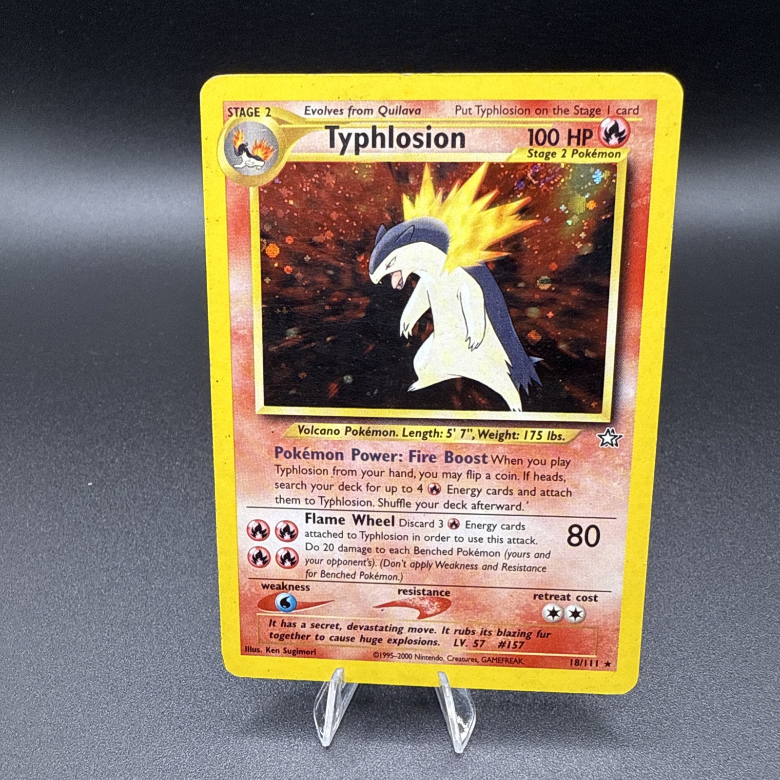 Pokemon TCG Typhlosion 18/111 Neo Genesis Holo Unlimited Foil LP
