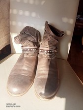 Damen Stiefeletten Vintage Style, Gr. 40 beig...
