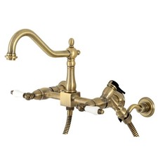 Kingston Brass KS124.PLBS Heritage 1.8 GPM Widespread Bridge - Brass